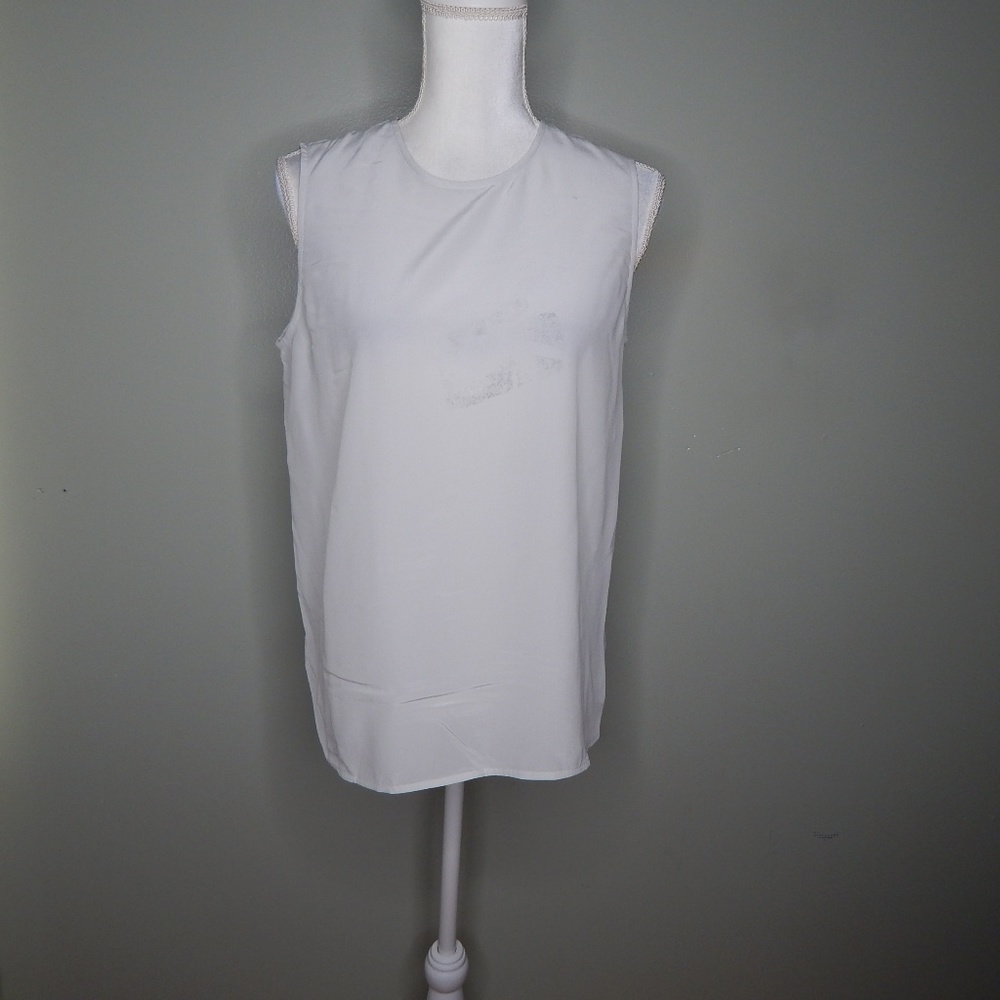 everlane women silk sleeveless shirt sz 8 grey